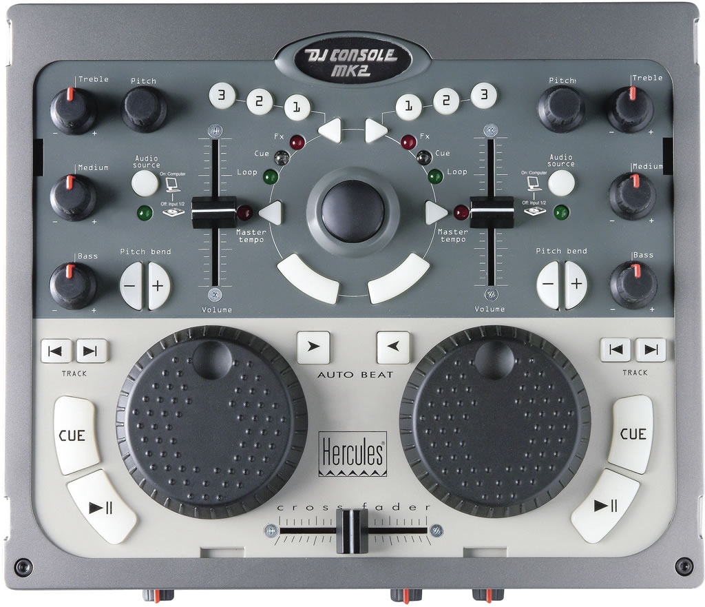 Consola DJ Hercules Learning 200 + Auriculares HDP DJ45 + Altavoces DJ32 –  webmatica